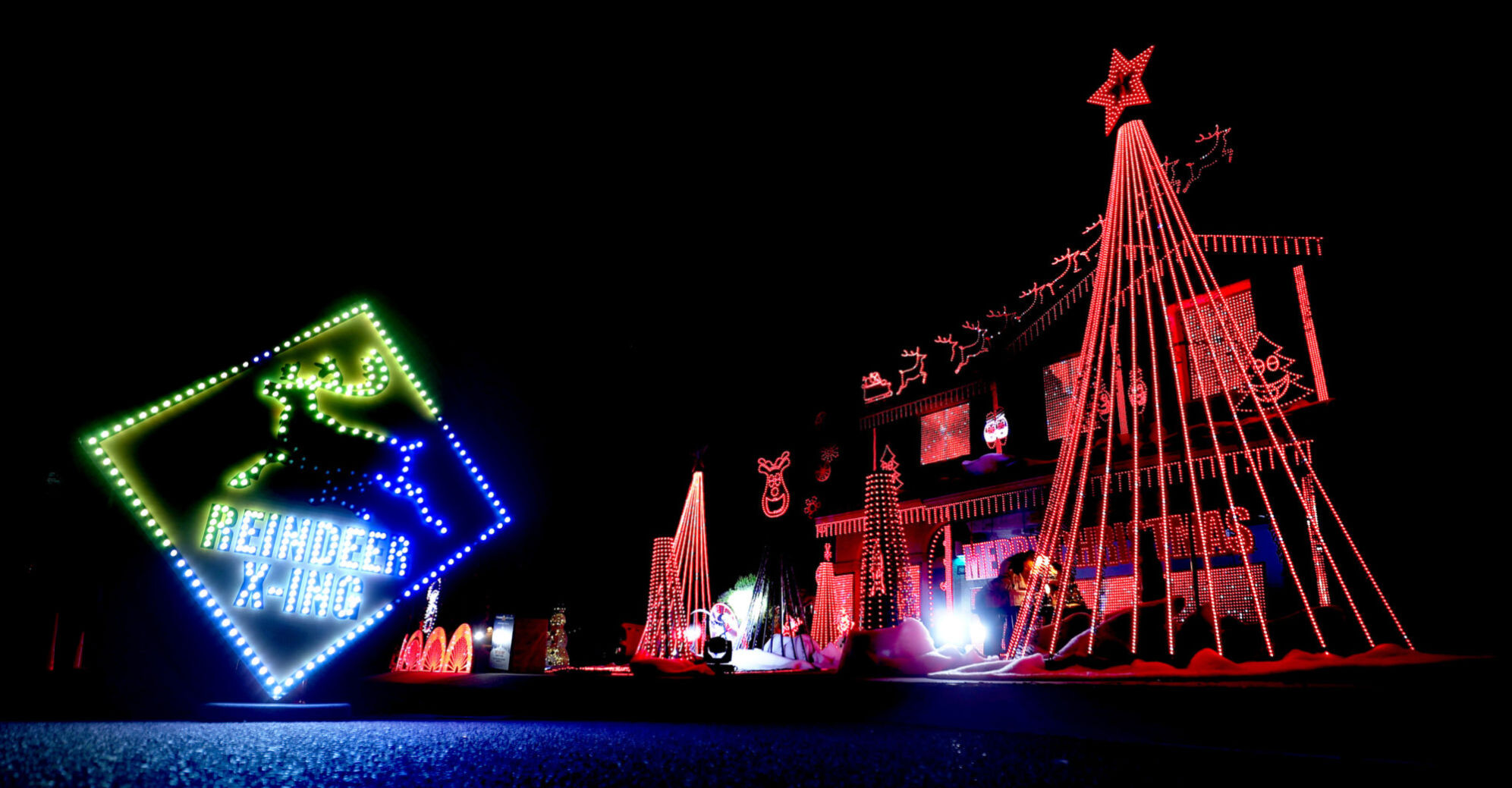 Christmas lights at homes in Tucson, 2020
